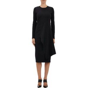 Protagonist Chic LBD Classic Black Long Sleeve Midi Dress, Size 10